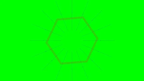 A geometric pattern featuring a red hexagon with radiating blue lines and dot Stock Footage 340266966