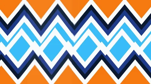 A geometric pattern featuring repeating chevron zig-zag stripes in orange, .. Stock Footage 345687184