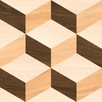 Geometric pattern floor and wall decor wooden tile. Stock Photos