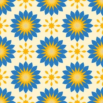 Geometric pattern floral seamless vector file Stock Illustration