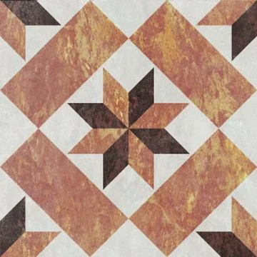 Geometric pattern flower shape floor and wall marble decor tile. Stock Photos