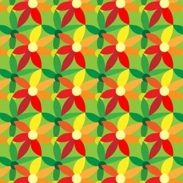 Geometric pattern with flowers Stock Illustration