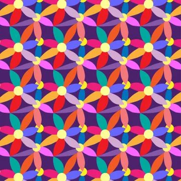 Geometric pattern with flowers Stock Illustration