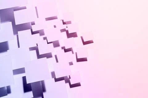 Geometric pattern with  flying squares in trendy color - saturated very peri, Stock Photos