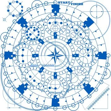 Geometric pattern in the form of a board game. Stock Illustration