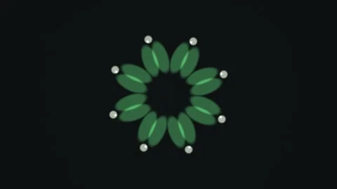 Geometric pattern forming in green and white colors on Stock Footage 338038950