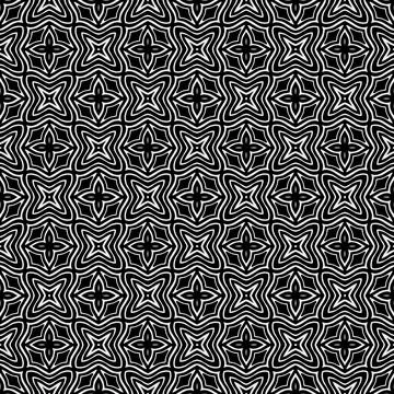 Geometric Pattern - Four-Petal Flower (Black, White) Illustrazione stock