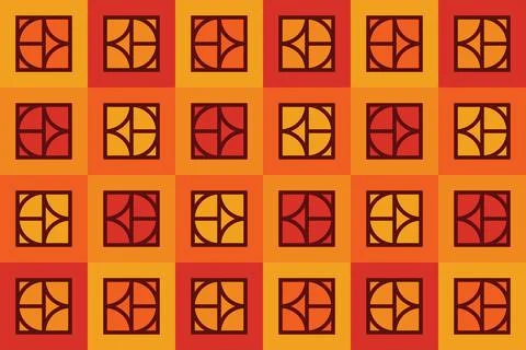Geometric Pattern Geometric Background Circle Shapes and Designs Orange Colors Stock-Illustration