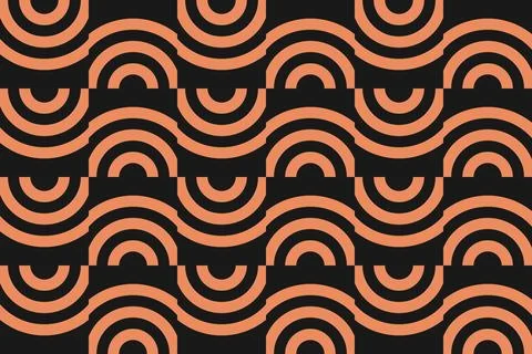 Geometric Pattern Geometric Background Circle Shapes and Designs Orange Colors 库存插图