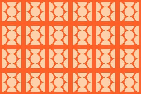 Geometric Pattern Geometric Background Circle Shapes and Designs Orange Colors Illustrazione stock