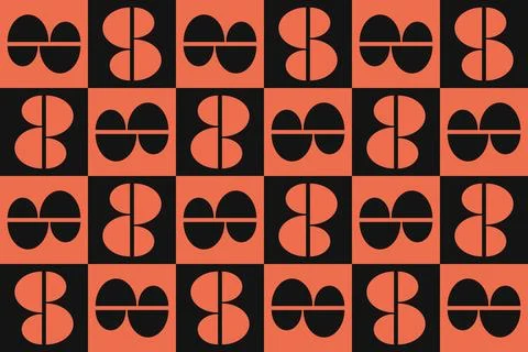 Geometric Pattern Geometric Background Circle Shapes and Designs Orange Colors Stock Illustration