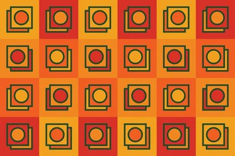 Geometric Pattern Geometric Background Square Shapes and Designs Orange Colors Stock Illustration