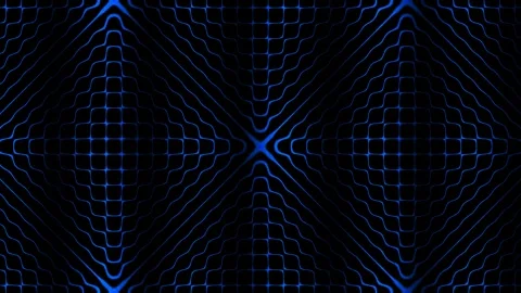 Geometric pattern with glowing blue lines on a dark Stock Footage 338300311