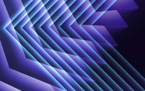 Geometric pattern of glowing corners. 3 d Stock Illustration