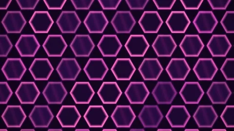 Geometric pattern with glowing hexagons in purple tones Stock Footage 340273814