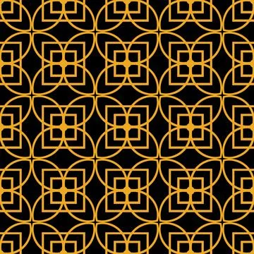 Geometric pattern gold black background seamless vector files Stock Illustration
