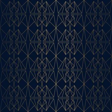 Geometric pattern. Gold on dark blue background Stock Illustration