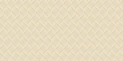 Geometric pattern with gold waves lines stylish texture Stock Illustration