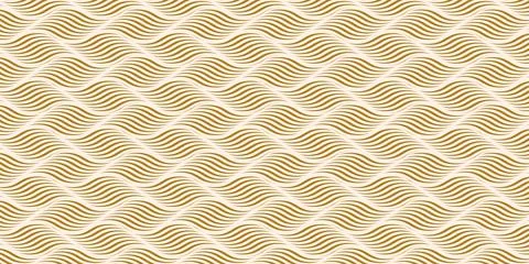 Geometric pattern with gold waves lines stylish texture Stock Illustration