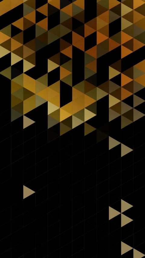 Geometric pattern with golden triangles. Loop abstract animation on black Stock Footage 303437245