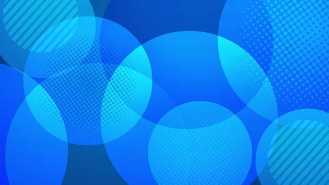 Geometric pattern with gradient circular and overlapping blue elements seamless Stock Footage 295096753