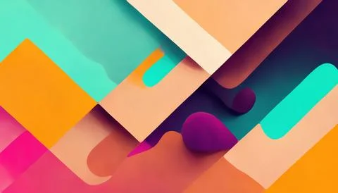 Geometric pattern graphic painting multi-layer art Stock Illustration