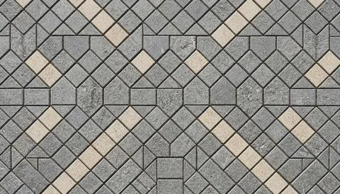 Geometric Pattern of Gray and Beige Tiles. Stock Illustration