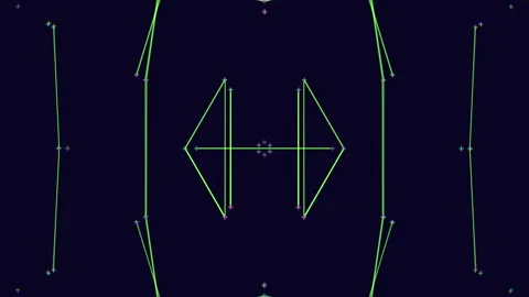 Geometric pattern of green and black lines and dots arranged diagonally Stock-Footage 279590334