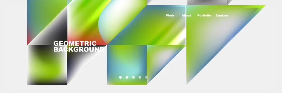 Geometric pattern of green and blue triangles on white background 스톡 일러스트