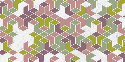 Geometric pattern green and brown background Stock Illustration