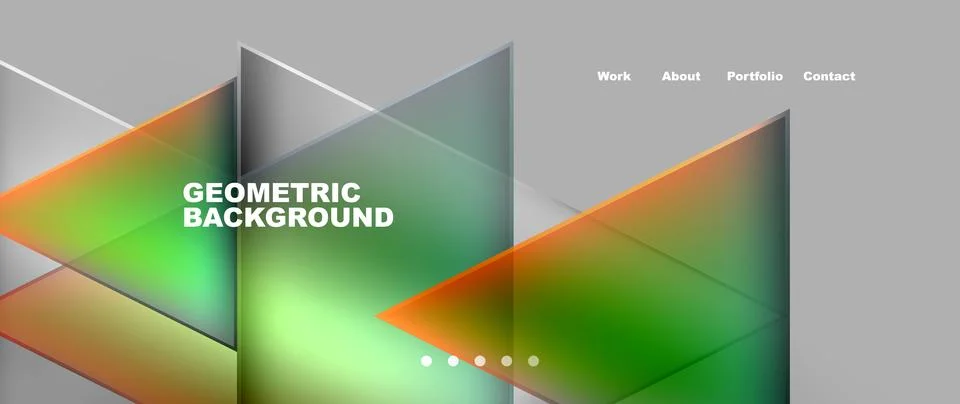 Geometric pattern with green and orange triangles on gray background 스톡 일러스트