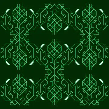 A geometric pattern with green and white Stock Illustration