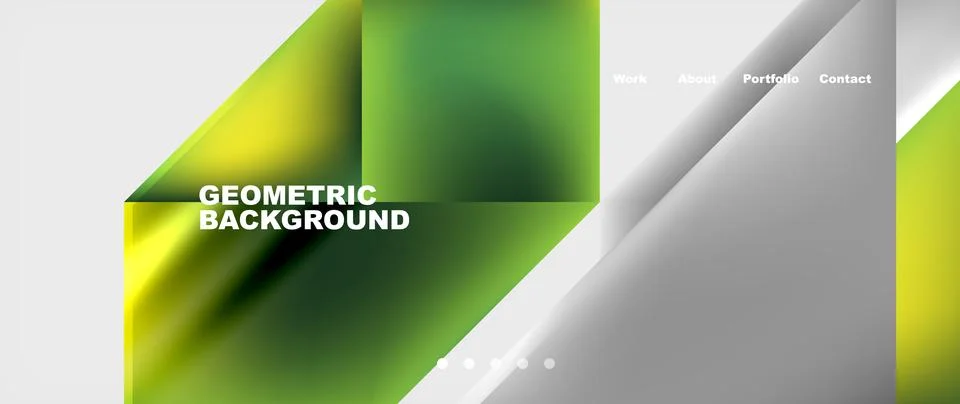 Geometric pattern of green and white triangles on white background Illustrazione stock