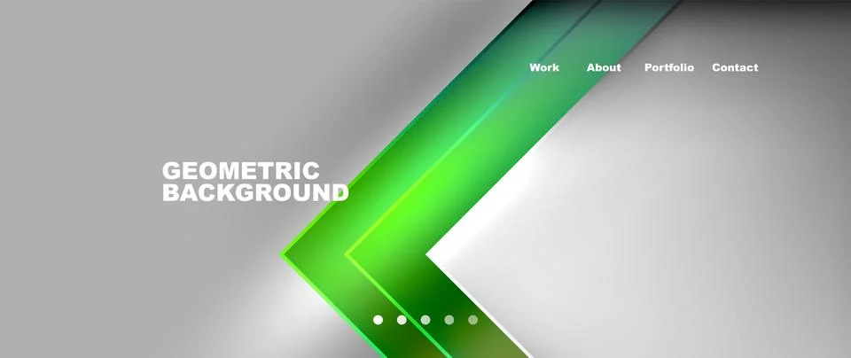 Geometric pattern with green arrows on gray background Stock Illustration
