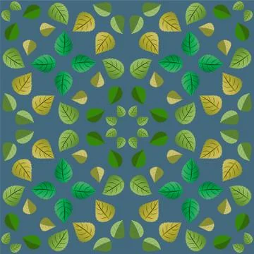 Geometric pattern with green leaves 스톡 일러스트