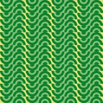 Geometric pattern with green semicircles Stock Illustration
