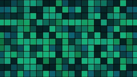 Geometric pattern with green squares in a grid layout Stock Footage 338196304
