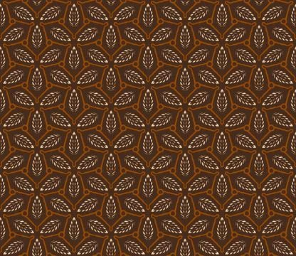 Geometric Pattern Greenleaves (Brown, Copper, Peach) Stock Illustration
