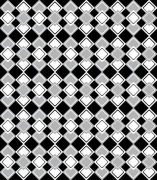 Geometric pattern with grey and white rhombus on black background Stock Illustration