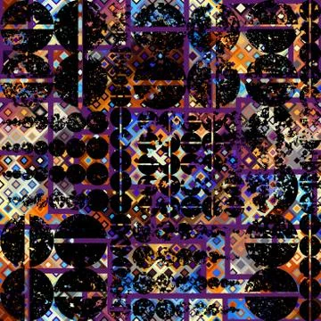 Geometric pattern with grunge effect. Stock Illustration