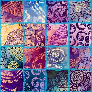 Geometric pattern with grunge effect. Illustrazione stock