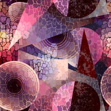 Geometric pattern with grunge effect. Illustrazione stock