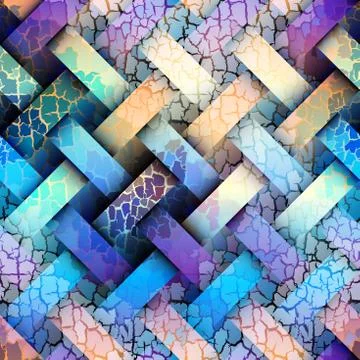 Geometric pattern with grunge effect. Illustrazione stock