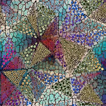 Geometric pattern with grunge effect. Illustrazione stock