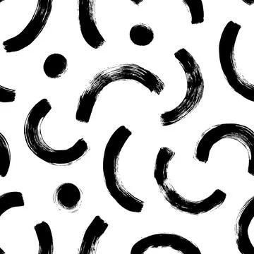 Geometric pattern with half grunge black circles. Illustrazione stock