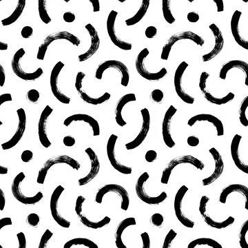 Geometric pattern with half grunge black circles. Illustrazione stock
