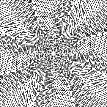 Geometric pattern hand drawn doodles mandala. Dynamic contour repeating elements Stock Illustration