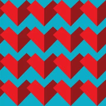Geometric pattern with hearts Stock Illustration