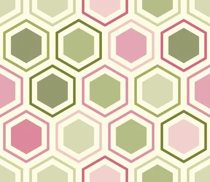Geometric pattern. Hexagon mosaic background with inner solid cells. Large .. Stock Illustration