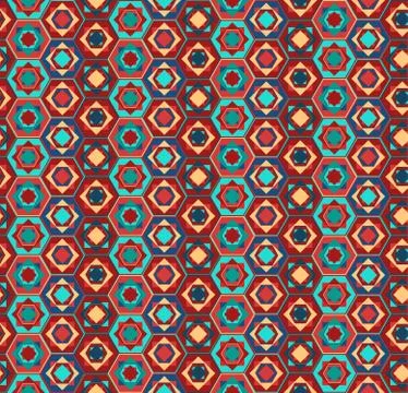 Geometric pattern with hexagons and squares Stock Illustration